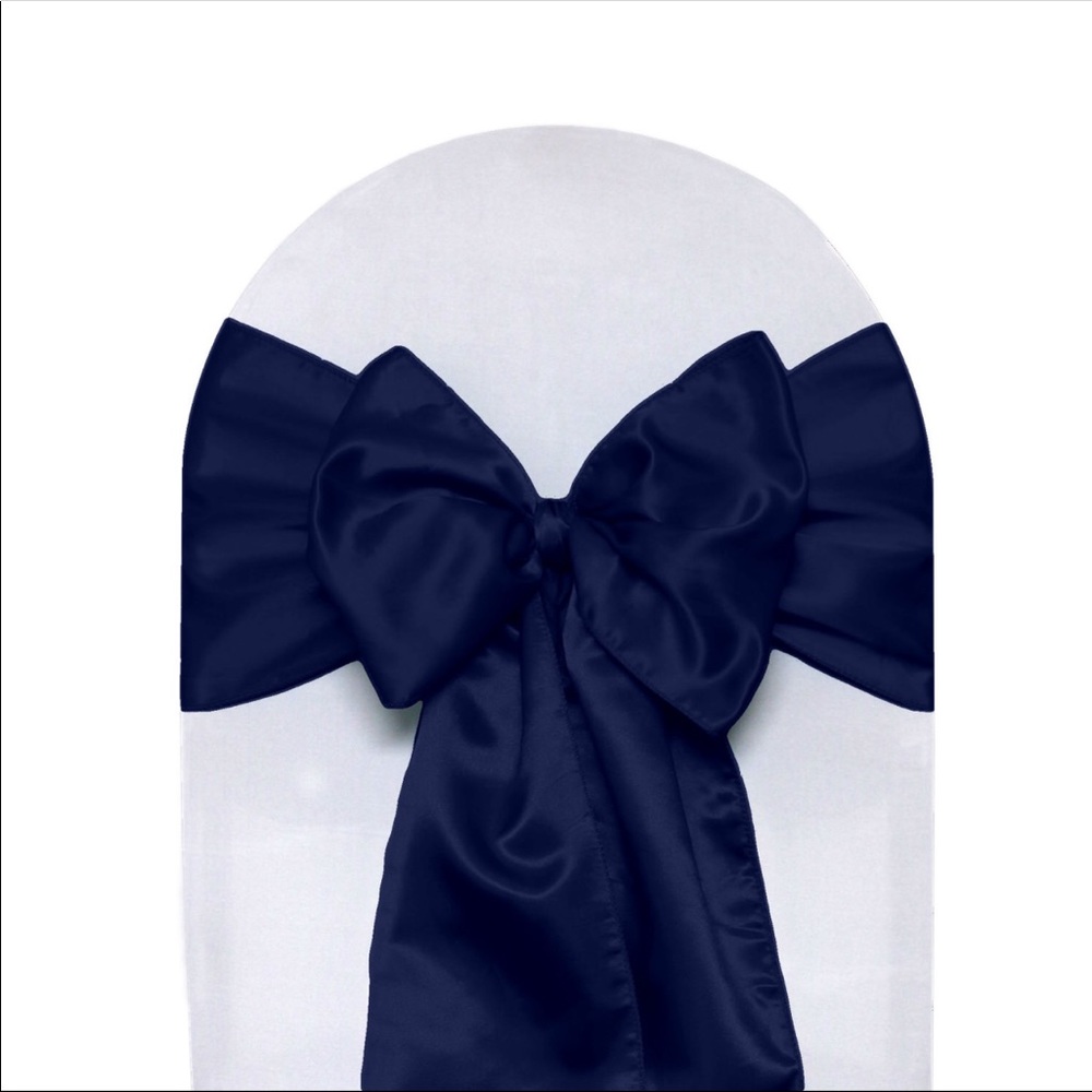 Navy satin chair sashes (qty 20)